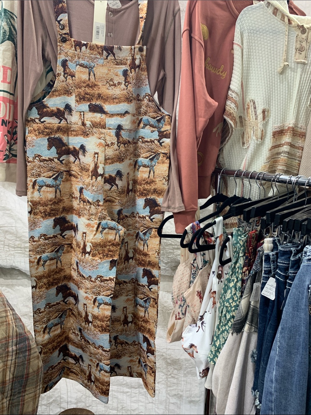 La soul wide leg crop Horse Print Overall